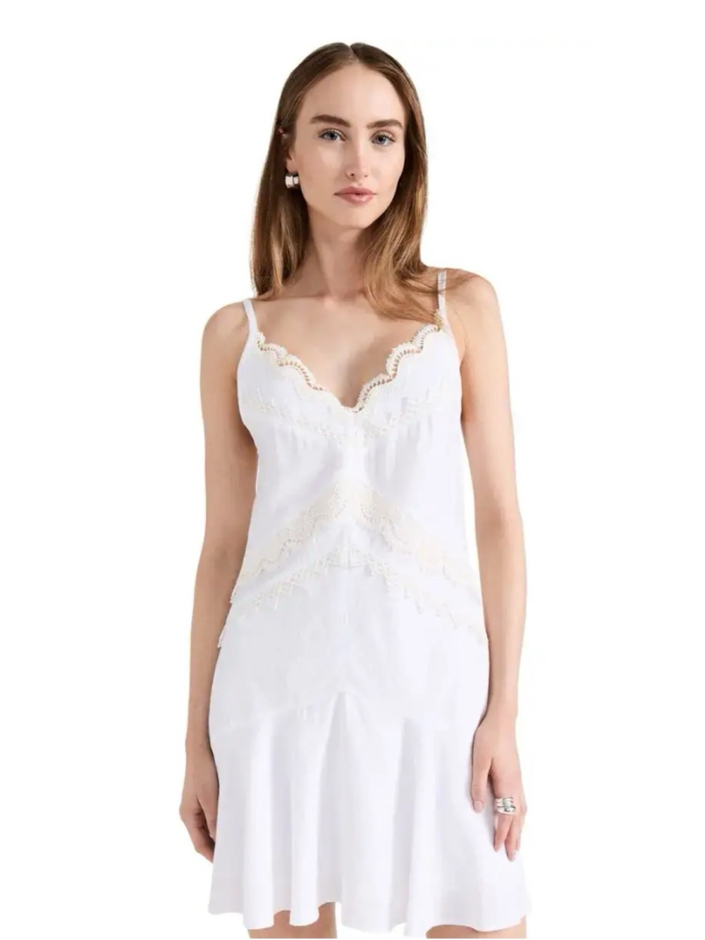 IRO PARIS Lavea Crocheted Lace Mini Slip Dress in Crisp White US XS/34 $425
